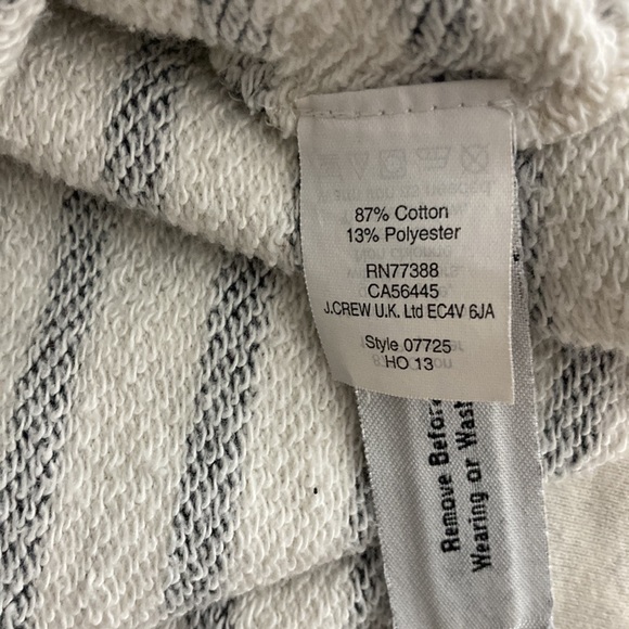 J Crew Cheers Black and White Stripe Blue Lettering Size M Cotton blend - Picture 6 of 7